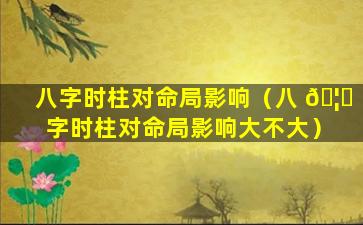 八字时柱对命局影响（八 🦊 字时柱对命局影响大不大）